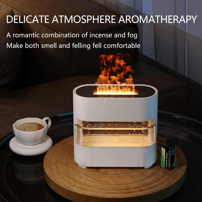 Cozy Rain Humidifier With Water Flame Out The Top